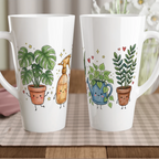 Plant Lover White Latte 17oz Ceramic Mug Default Title Latte Mug Globally Fulfilled Plants