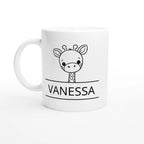 Personalise - Giraffe Name - 11oz Ceramic Mug Ceramic White Personalised 11oz Mug animal customise Globally Fulfilled Name personalise