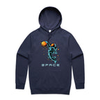Astronaut Basketball - Mens Hoodie Midnight Blue Mens Hoodie Printed In Australia Space