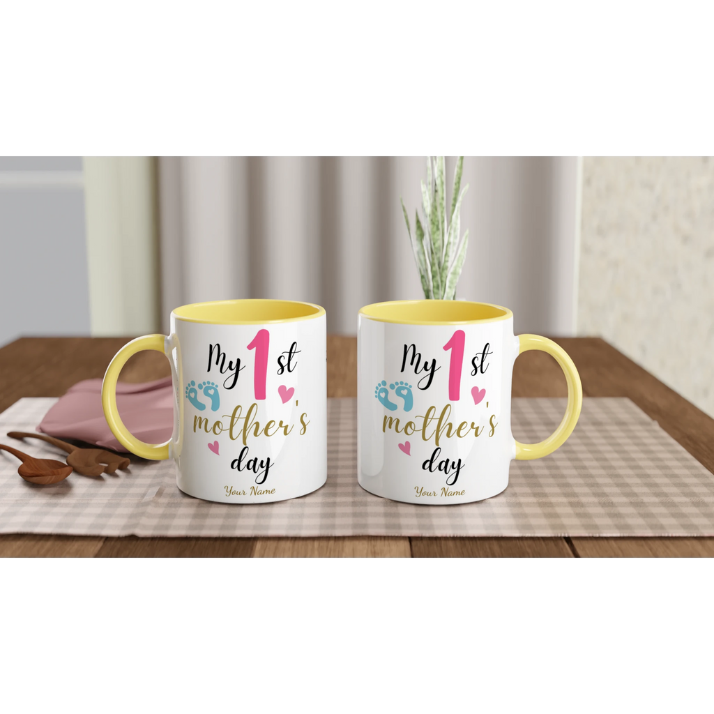 Personalised - My First Mother's Day - 11oz Ceramic Mug Personalised 11oz Mug customise Globally Fulfilled Mum personalise
