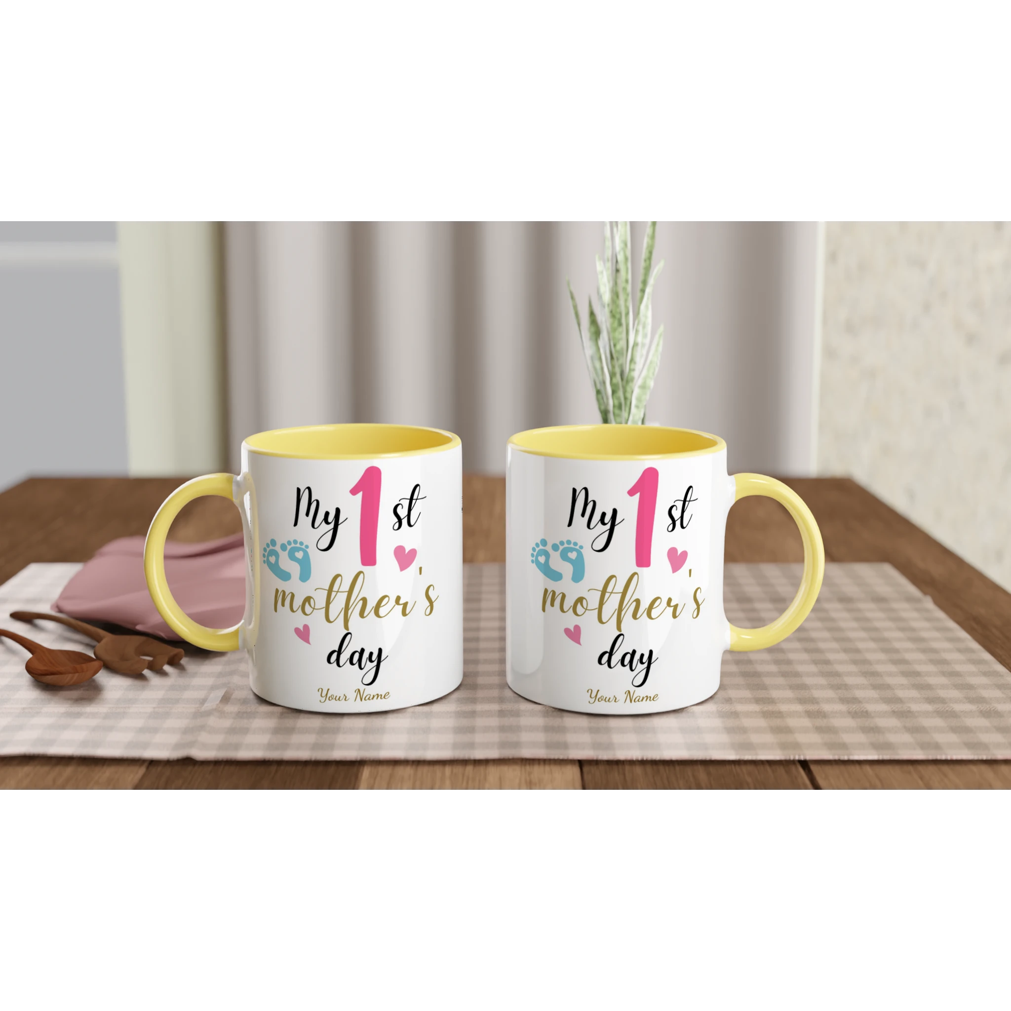Personalised - My First Mother's Day - 11oz Ceramic Mug Personalised 11oz Mug customise Globally Fulfilled Mum personalise