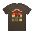 Drummer Dad AS Colour Heavy Faded Tee Unisex Faded brown Heavy Faded T-shirt Dad Music Printed In Australia
