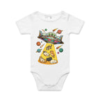 UFO Cat Abduction AS Colour Baby Bodysuit White Baby Bodysuit animal Printed In Australia Sci Fi