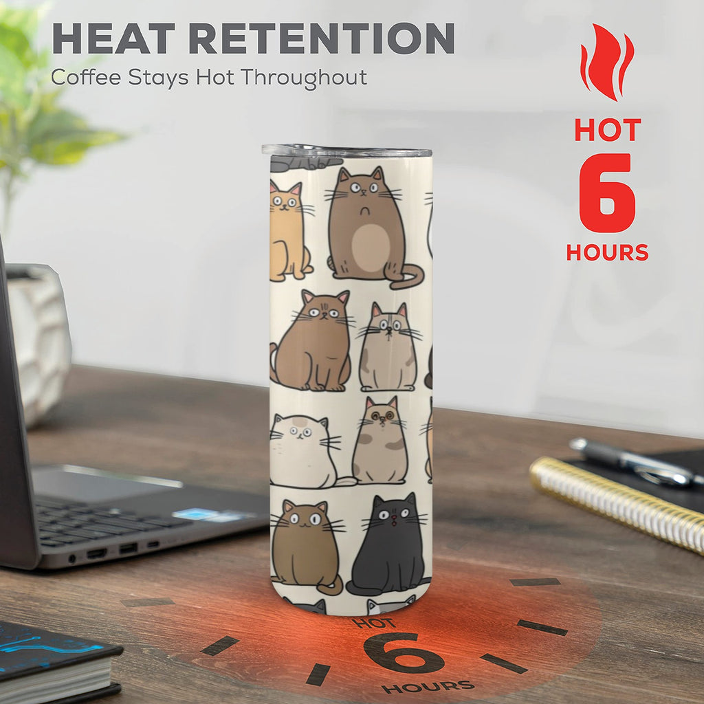 Lots Of Cats - 20oz Tall Skinny Tumbler with Lid and Straw