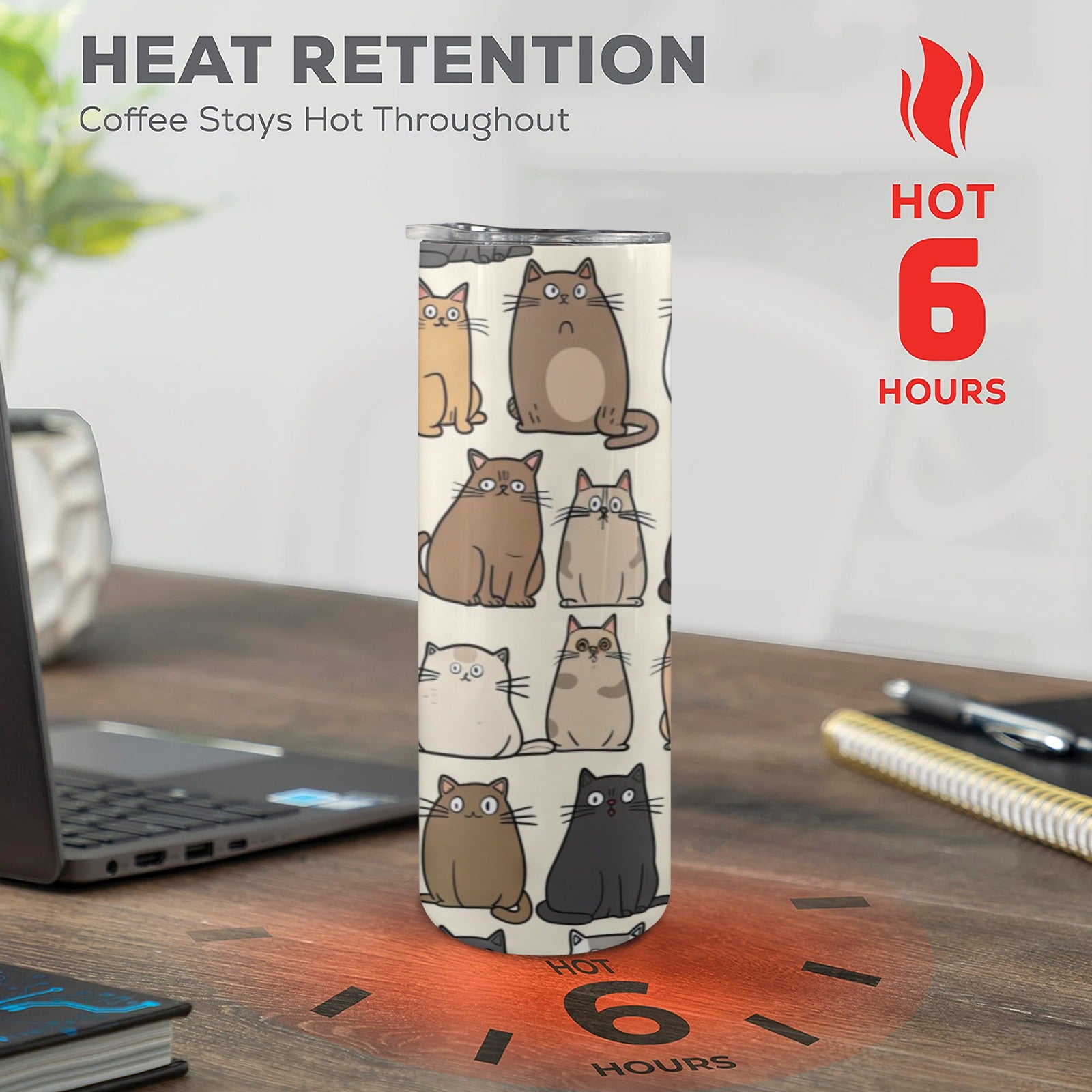 Lots Of Cats - 20oz Tall Skinny Tumbler with Lid and Straw