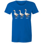 Duck Duck Goose - Womens T-shirt Bright Royal Womens T-shirt animal Games Printed In Australia