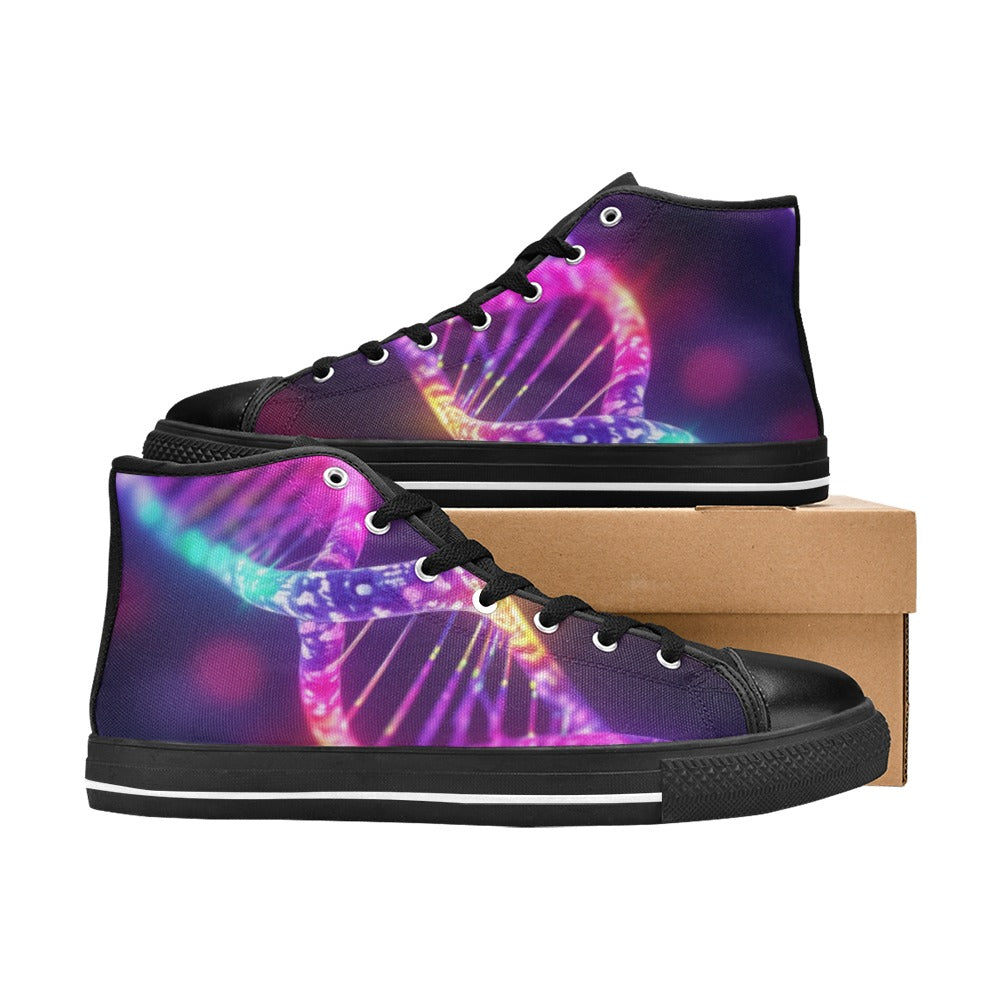 DNA Glow - Kids High Top Canvas Shoes