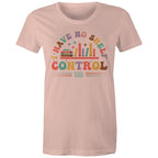 I Have No Shelf Control, Books - Womens T-shirt Pale Pink Womens T-shirt Printed In Australia Reading