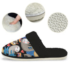 Sloths Men's Fur Trim Thick-Sole Indoor Slippers Men's Fur Trimmed Slippers animal Printed Offshore