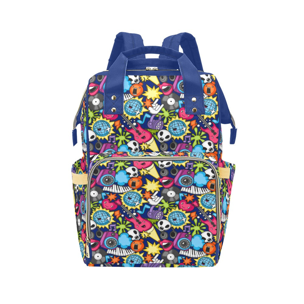 Sticker Music - Multi-Function Backpack, Nappy / Diaper Bag
