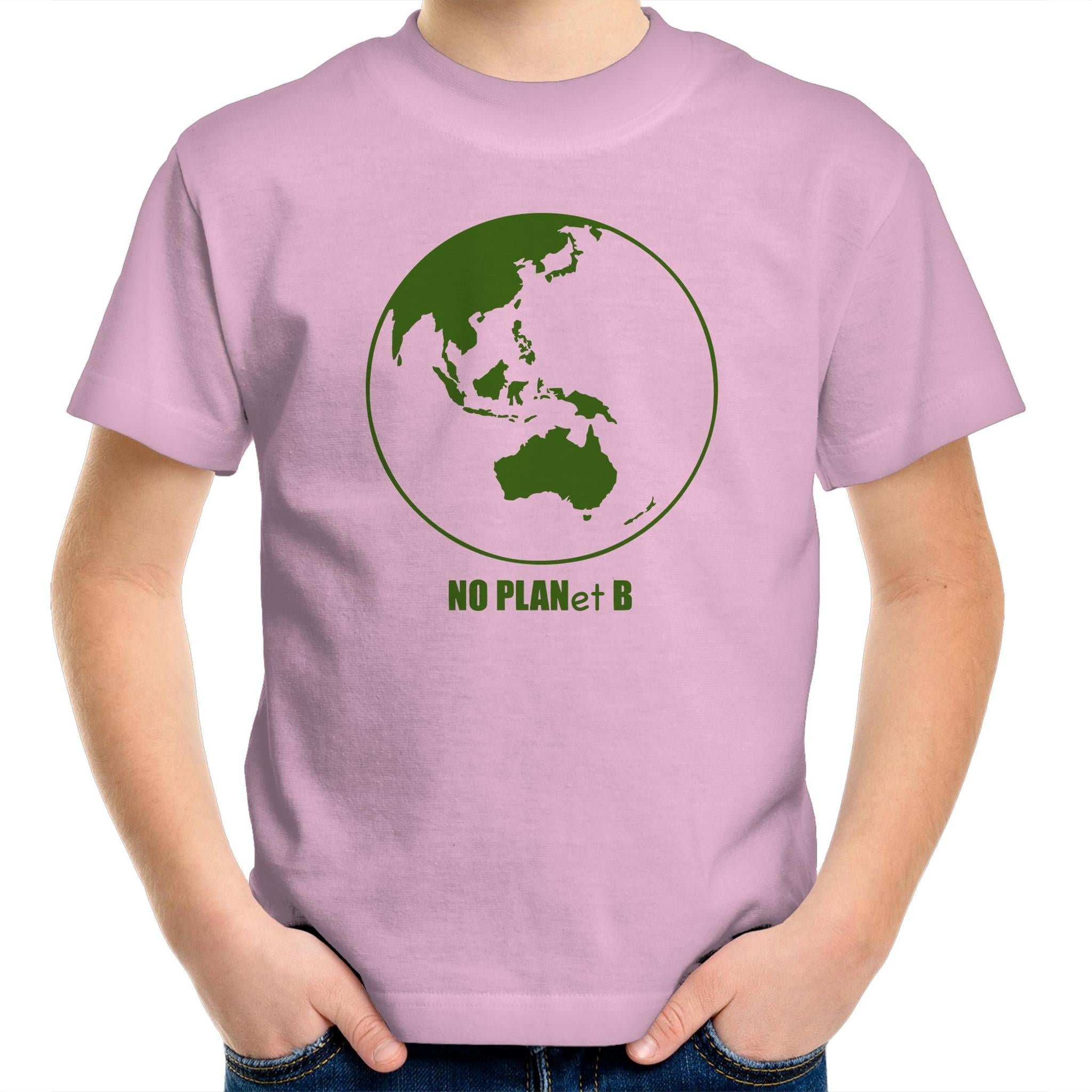 No Planet B, Earth - Kids Youth T-Shirt Pink Kids Youth T-shirt Environment Printed In Australia