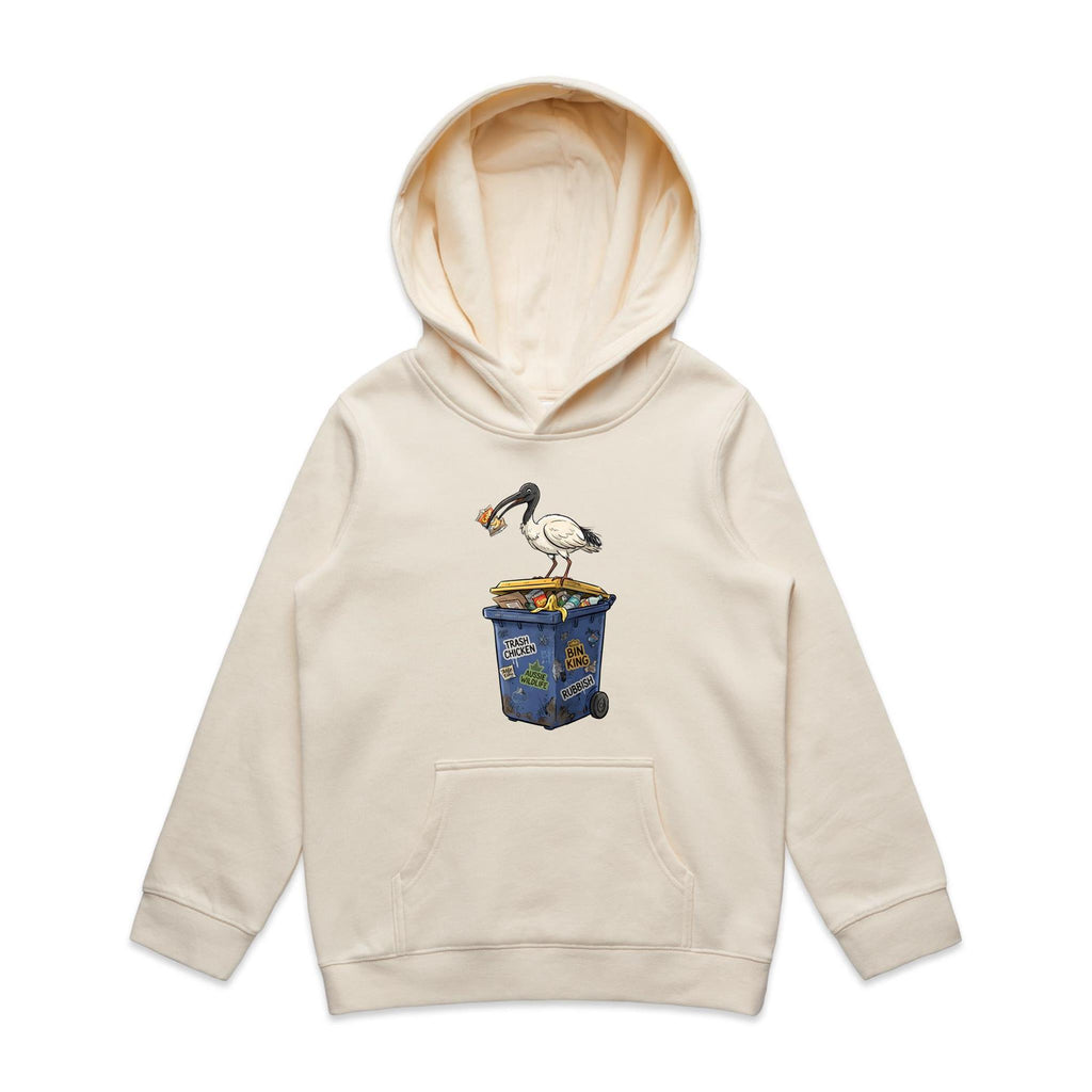 Bin Chicken Australian Ibis Kids AS Colour Hoodie