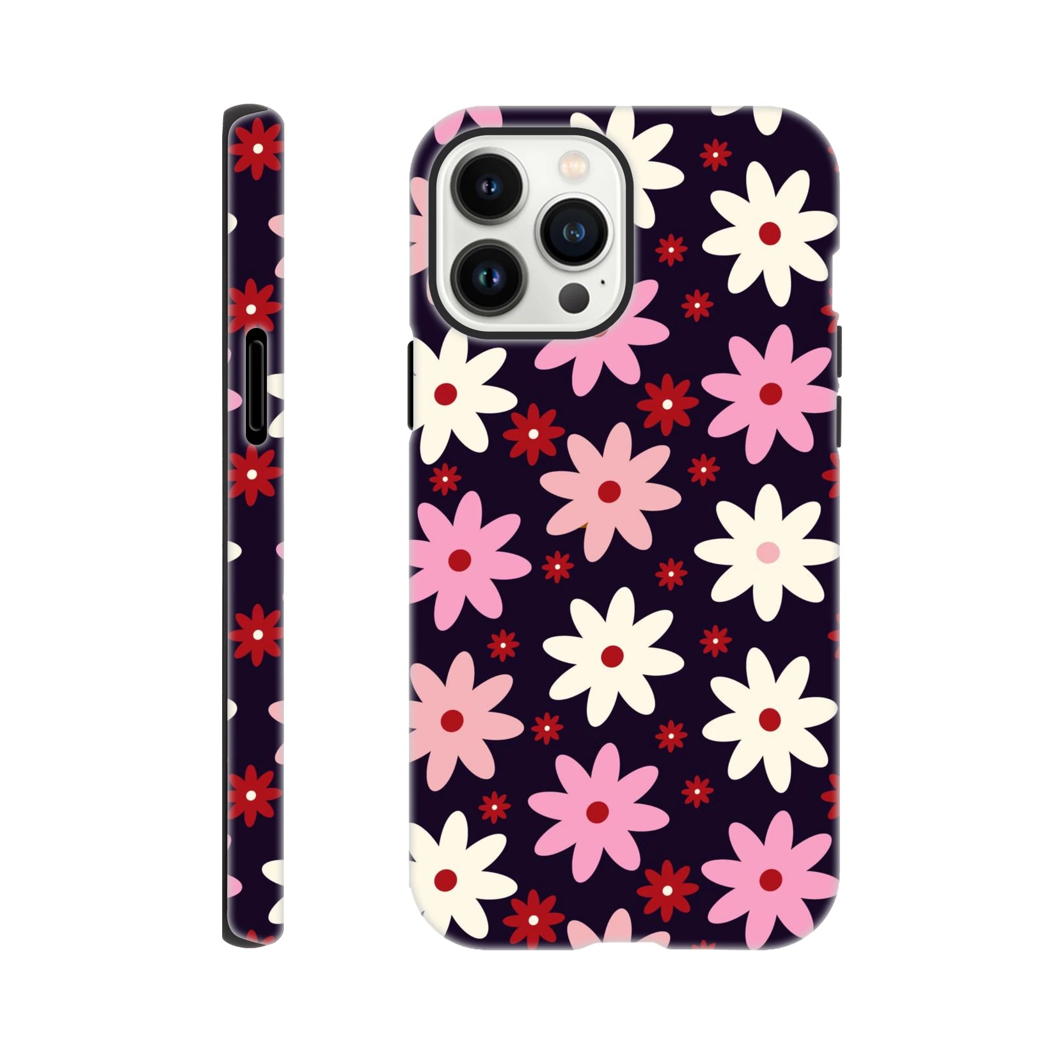 Pink Daisies On Black - Apple iPhone Tough case iPhone 13 Pro Max iPhone Tough Case Globally Fulfilled Plants