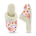 Lovely Birds Women's Fur Trim Thick-Sole Indoor Slippers Women's Fur Trimmed Slippers animal Birds Printed Offshore