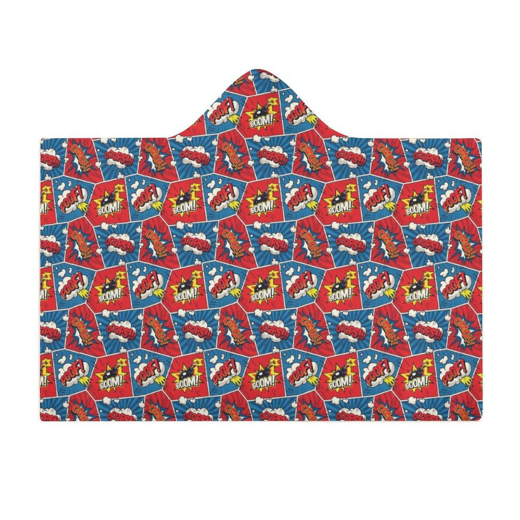Comic Book Cells Kids Hooded Blanket 100cm x 130cm Kids Hooded Blanket comic Printed Offshore