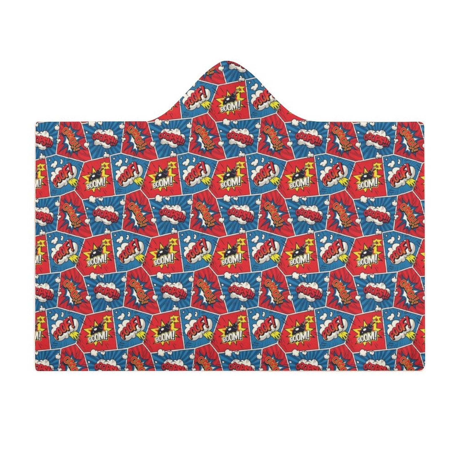 Comic Book Cells Kids Hooded Blanket 100cm x 130cm Kids Hooded Blanket comic Printed Offshore
