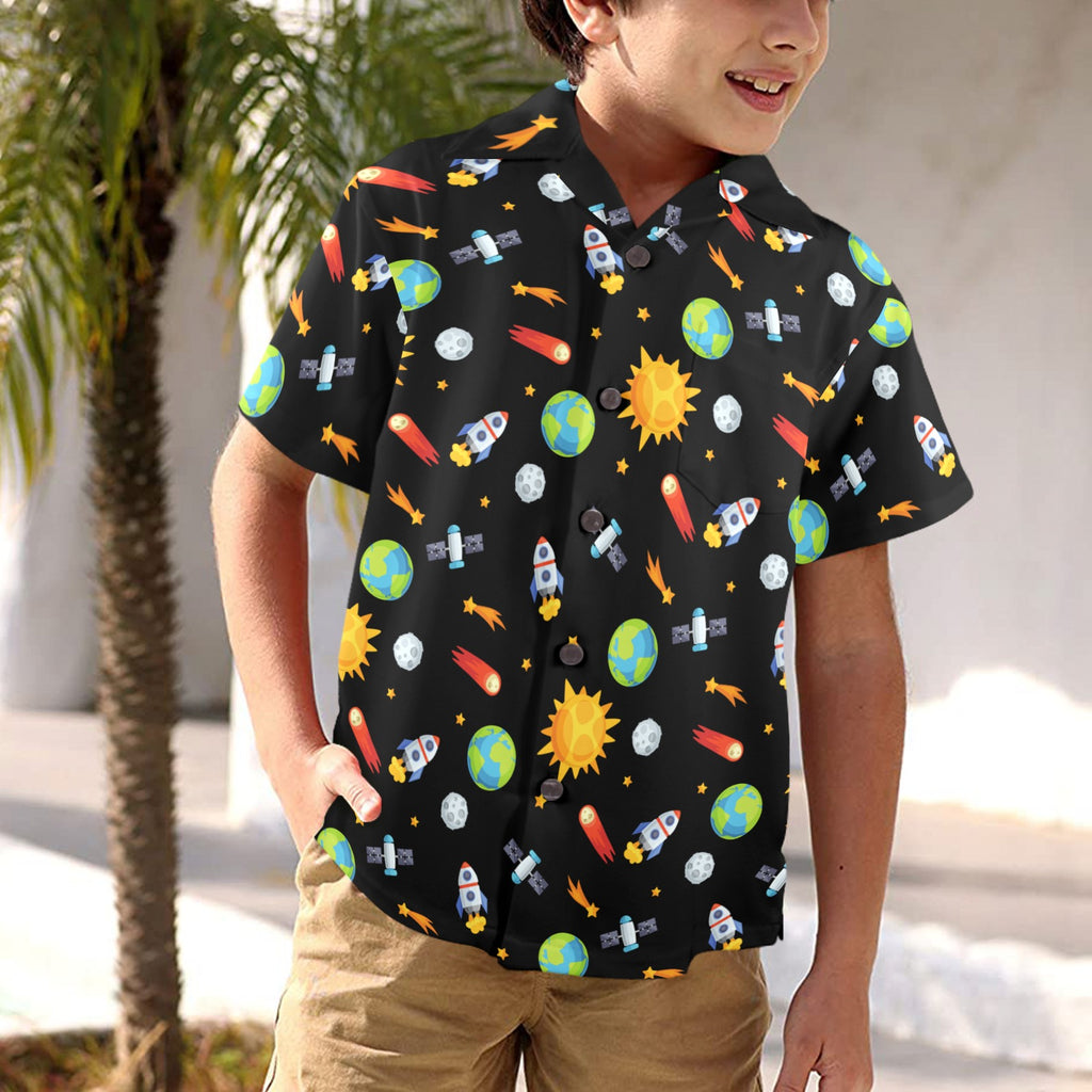 Busy Space - Junior Kids Hawaiian Shirt