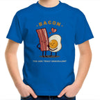 Bacon, You Are Truly Egg-cellent - Kids Youth T-Shirt Bright Royal Kids Youth T-shirt Food Funny Printed In Australia