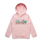 Science Characters Kids AS Colour Hoodie Pink Kids Hoodie Printed In Australia Science