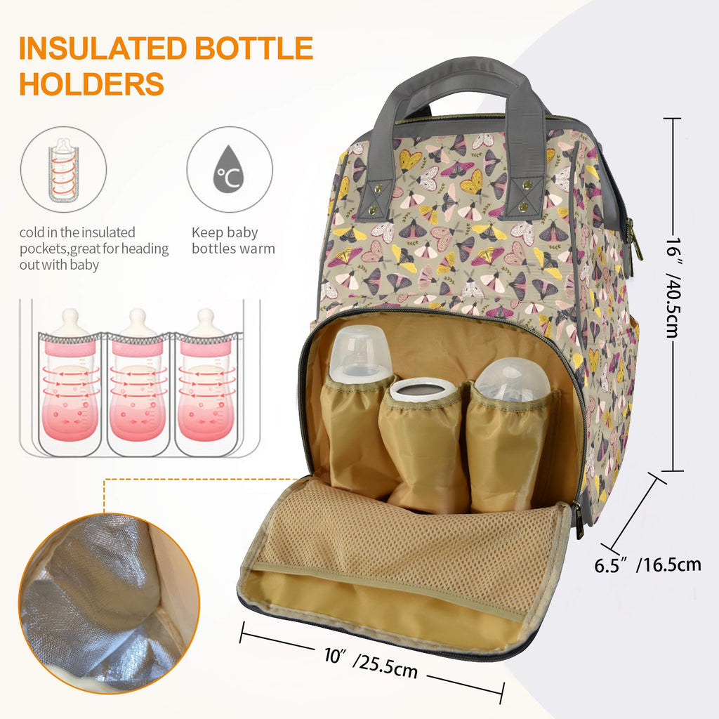 Pretty Moths Multi-Function Backpack, Nappy / Diaper Bag Multi-function Backpack, Nappy / Diaper Bag animal Printed Offshore