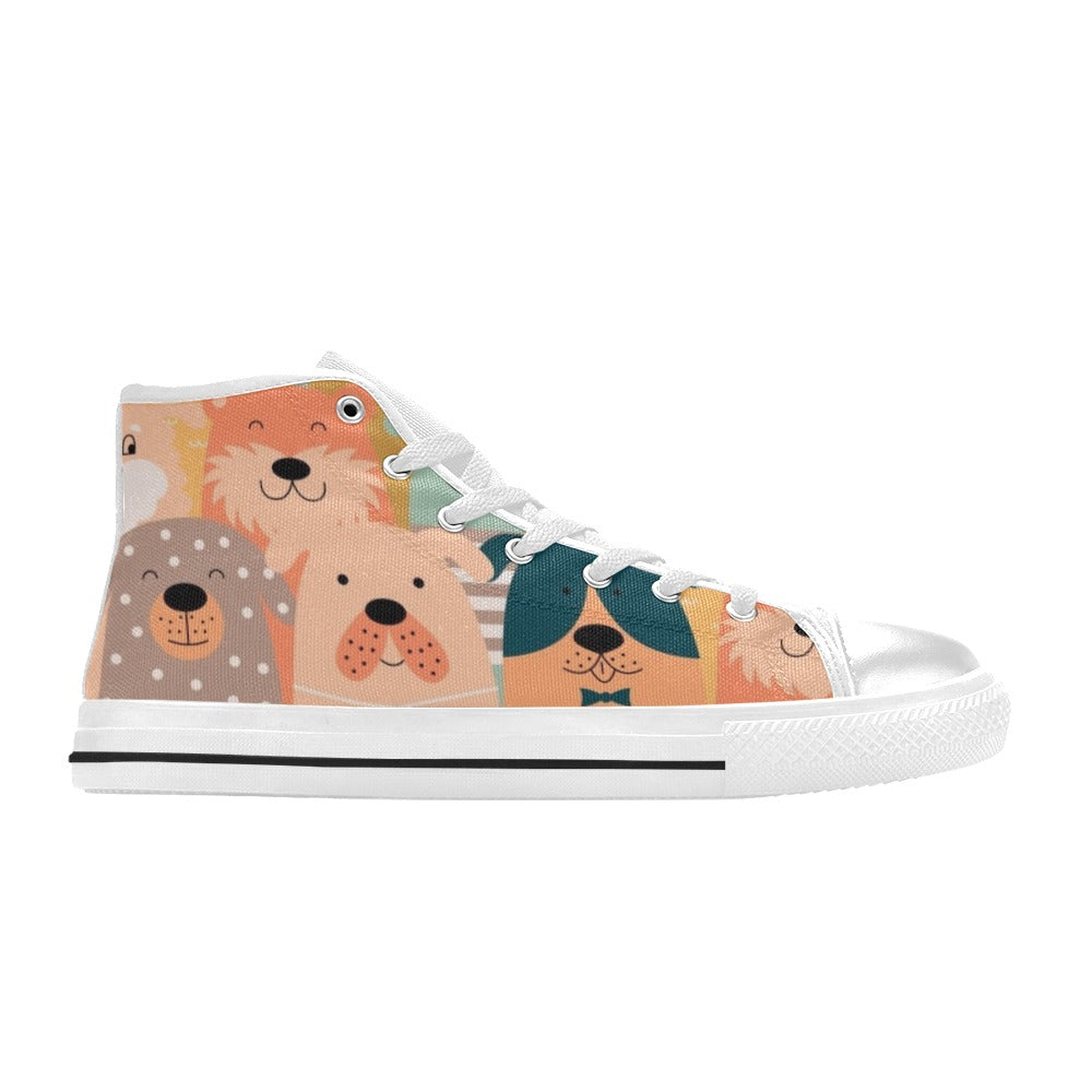 Lots Of Dogs - Kids High Top Canvas Shoes