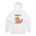 Cat, Seriously? - Mens Hoodie White Mens Hoodie animal Printed In Australia