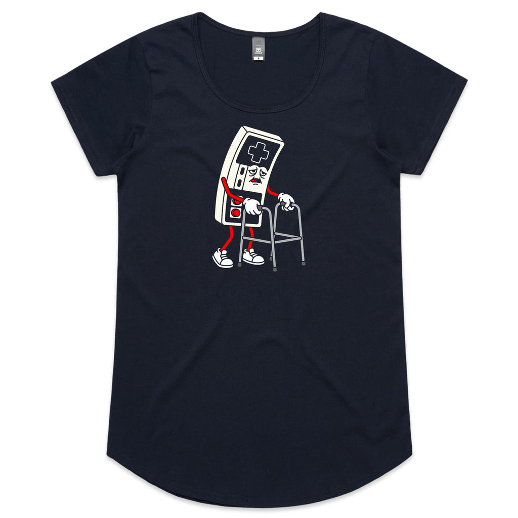 Retro Gamer Women's AS Colour Scoop Neck T-Shirt Navy Womens Scoop Neck T-shirt Games Printed In Australia