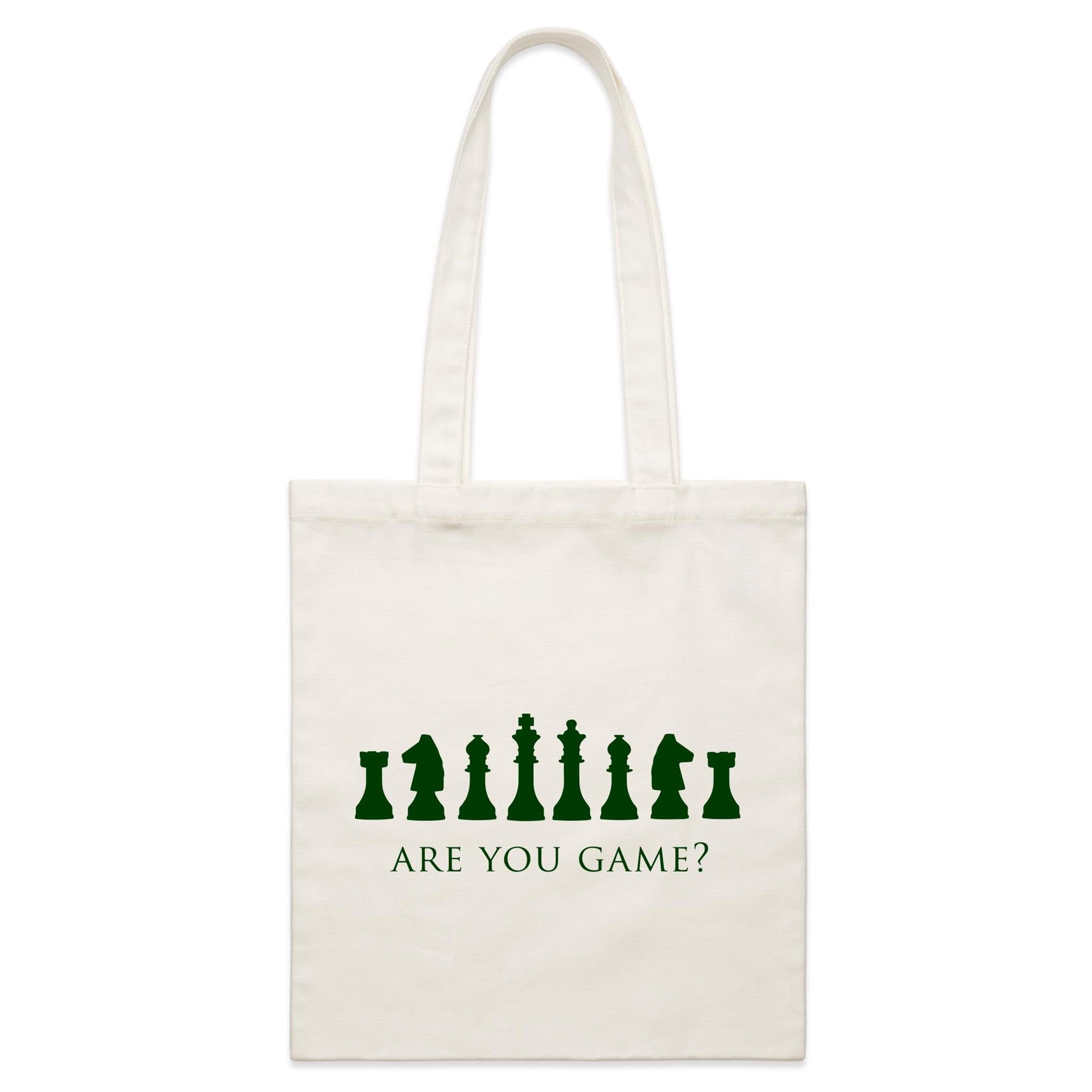 Chess, Are You Game - Parcel Canvas Tote Bag Default Title Small Tote Bag Chess Games Printed In Australia
