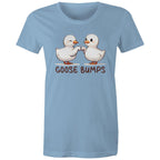 Goose Bumps - Womens T-shirt Carolina Blue Womens T-shirt animal Printed In Australia