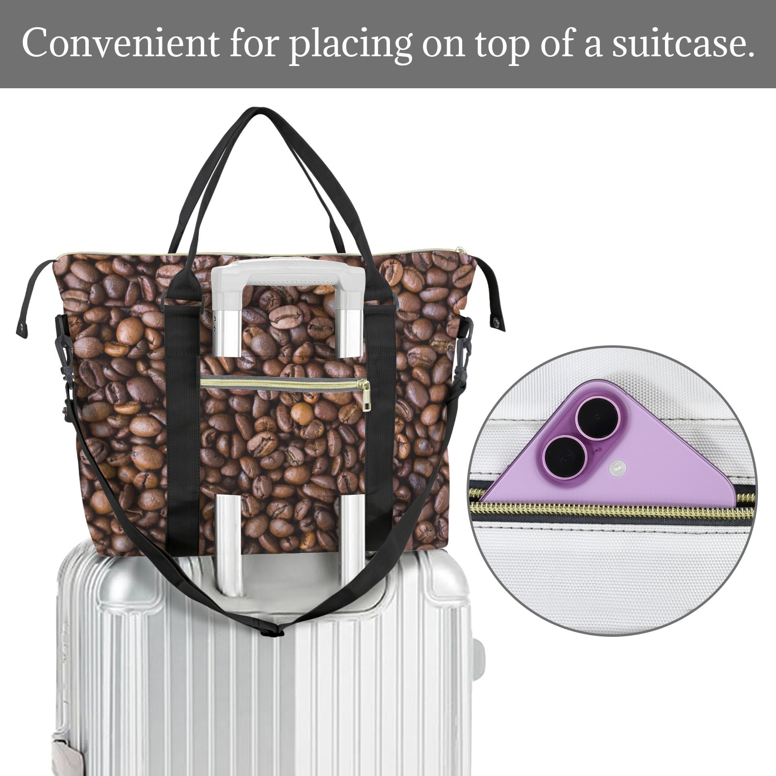 Coffee Beans Duffle Bag-Simple (Model 1715) Duffle Bag-Simple (1715)