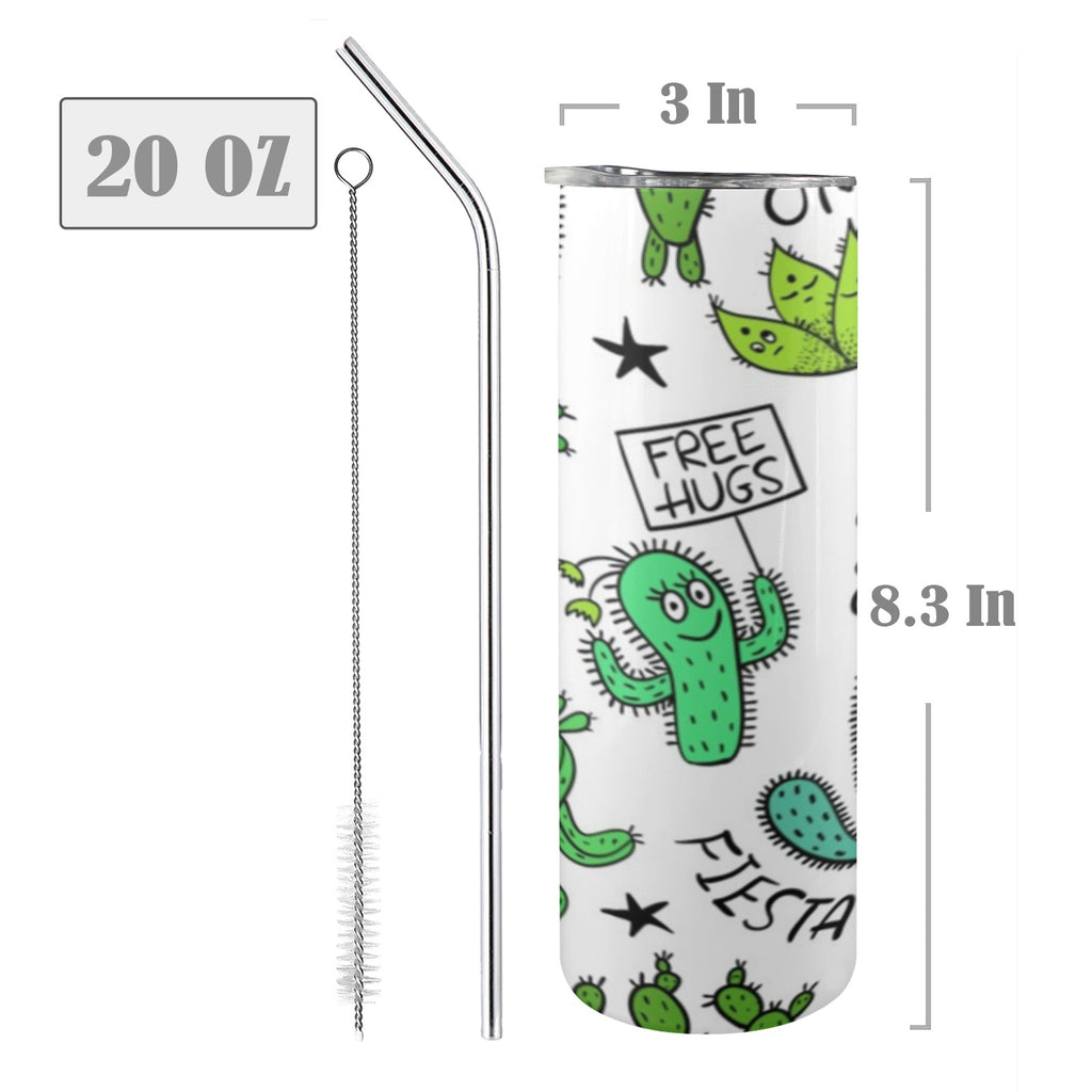 Chatty Cactus 20oz Tall Skinny Tumbler with Lid and Straw