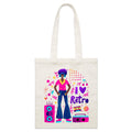 I Heart Retro Parcel Canvas Tote Bag Default Title Small Tote Bag Printed In Australia Retro