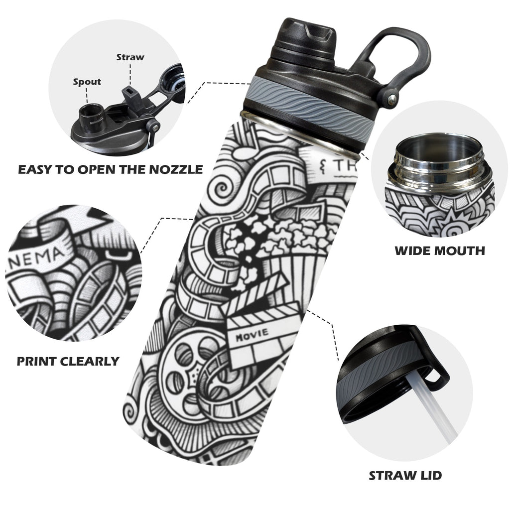 Entertainment - Insulated Water Bottle with Dual-Use Lid (18oz) Insulated Water Bottle with Dual-Use Lid (18oz) Printed Offshore