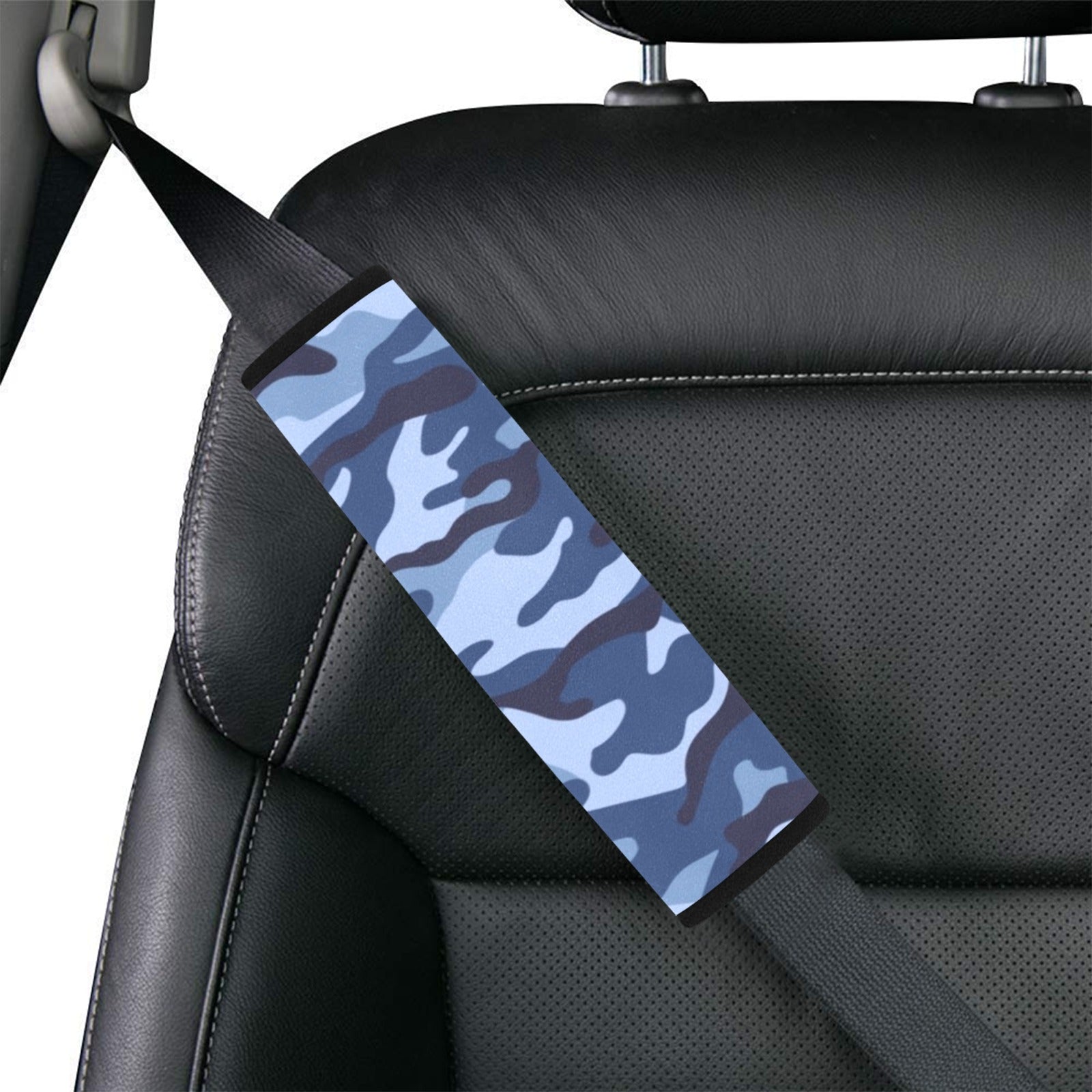 Blue Camouflage Car Seat Belt Cover 7''x10'' (Pack of 2) Car Seat Belt Cover 7x10 (Pack of 2) Printed Offshore
