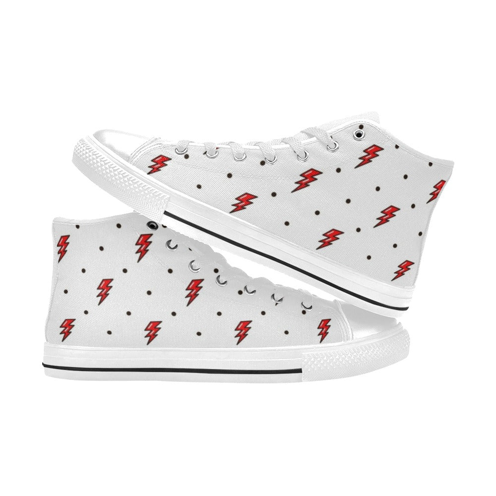 Red Lightning - Men's High Top Canvas Shoes