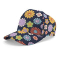 Groovy Flowers Kids Baseball Cap white One size Kids Baseball Hat Printed Offshore Retro