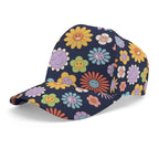 Groovy Flowers Kids Baseball Cap white One size Kids Baseball Hat Printed Offshore Retro