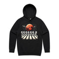 Astronaut Zebra Crossing In Space Men's AS Colour Hoodie Black Mens Hoodie Printed In Australia Space