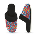 Comic Book Cells Women's Fur Trim Thick-Sole Indoor Slippers Women's Fur Trimmed Slippers comic Printed Offshore
