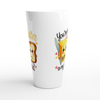 You're The Butter To My Bread, Valentine - White Latte 17oz Ceramic Mug Latte Mug Food Globally Fulfilled Love