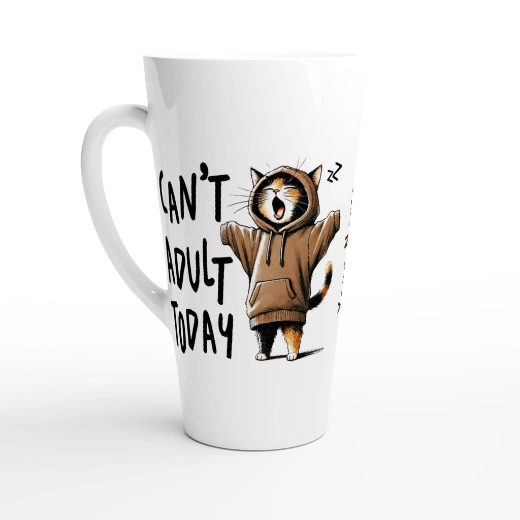 White Latte 17oz Ceramic MugPersonalise - Can't Adult Today - Default Title Personalised Latte Mug animal Globally Fulfilled