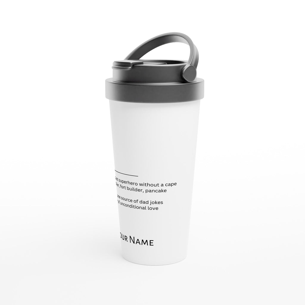 Personalised - Dad Definition 2 - White 15oz Stainless Steel Travel Mug Personalised Travel Mug Dad Globally Fulfilled