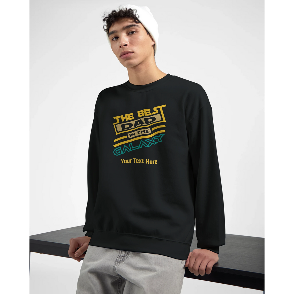 Personalised - The Best Dad In The Galaxy - Classic Unisex Crewneck Sweatshirt | Gildan® 18000 Personalised Sweatshirt customise Dad Globally Fulfilled personalise