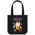 Sweet And Salty, Ice-cream And Fries Canvas Tote Bag Black One Size Tote Bag Printed In Australia