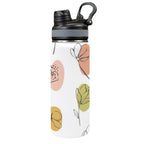 Flower Lines - Insulated Water Bottle with Dual-Use Lid (18oz) One Size Insulated Water Bottle with Dual-Use Lid (18oz) Printed Offshore