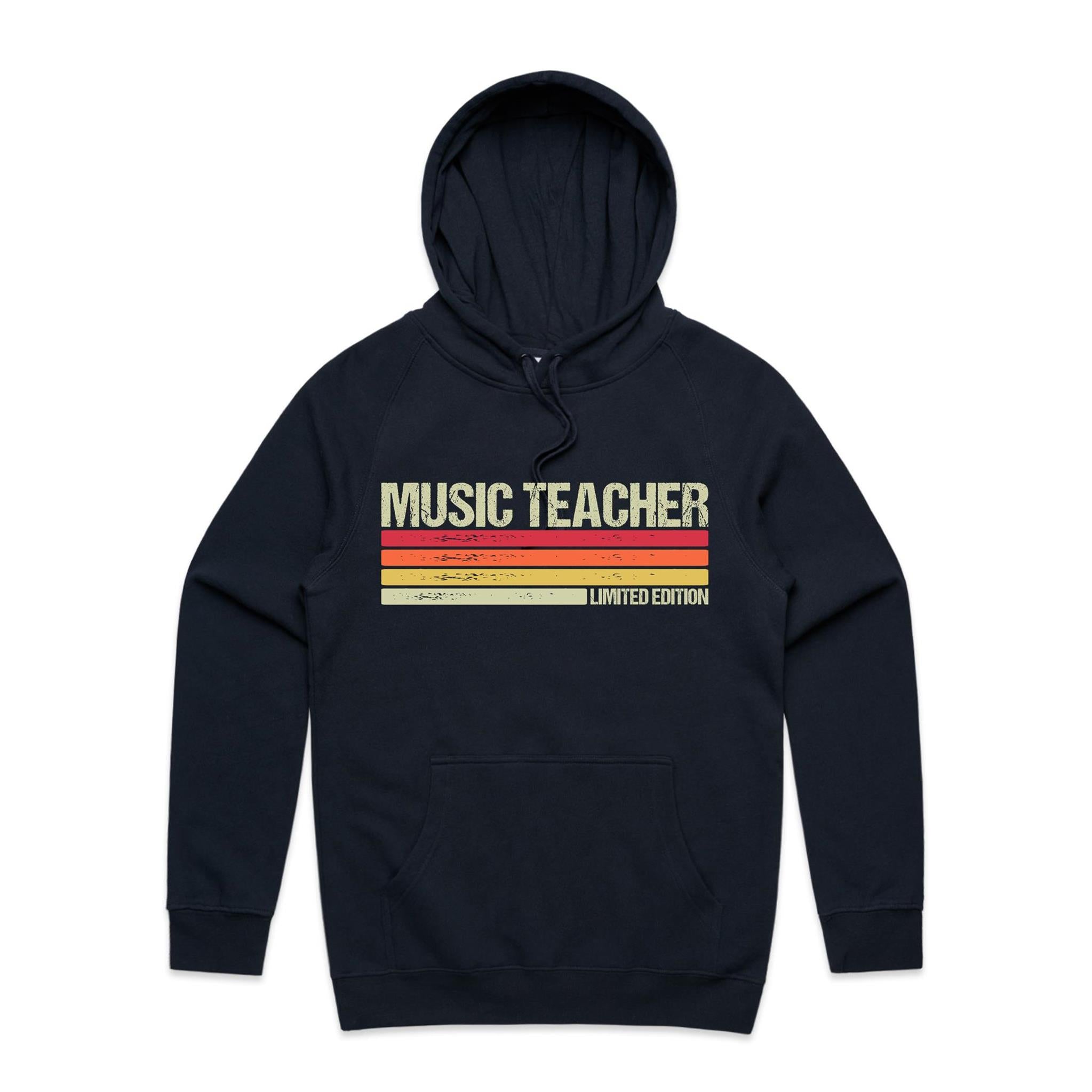 Music Teacher, Limited Edition - Mens Hoodie Navy Mens Hoodie Music Printed In Australia Teacher