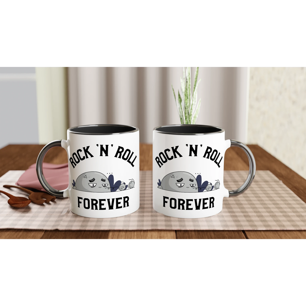Personalise - Rock 'N' Roll Forever - White 11oz Ceramic Mug Personalised Mug customise Globally Fulfilled Music personalise
