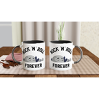 Personalise - Rock 'N' Roll Forever - White 11oz Ceramic Mug Personalised Mug customise Globally Fulfilled Music personalise