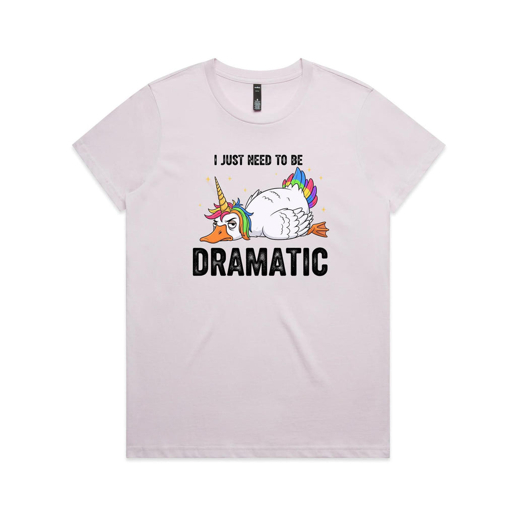 Dramatic Unicorn Goose Women's AS Colour T-shirt Orchid Womens T-shirt animal Printed In Australia