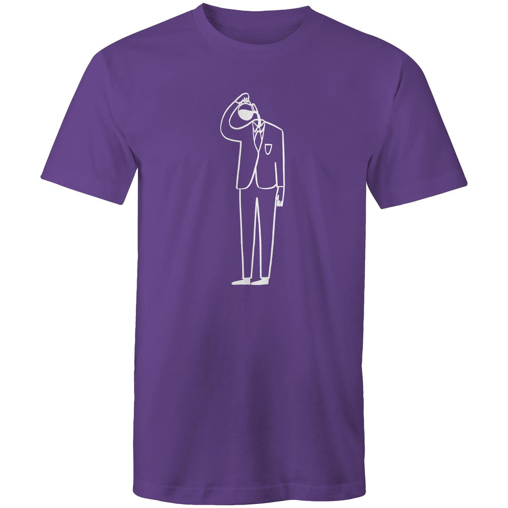 Coffee Brain - Mens T-Shirt Purple Mens T-shirt Coffee Printed In Australia